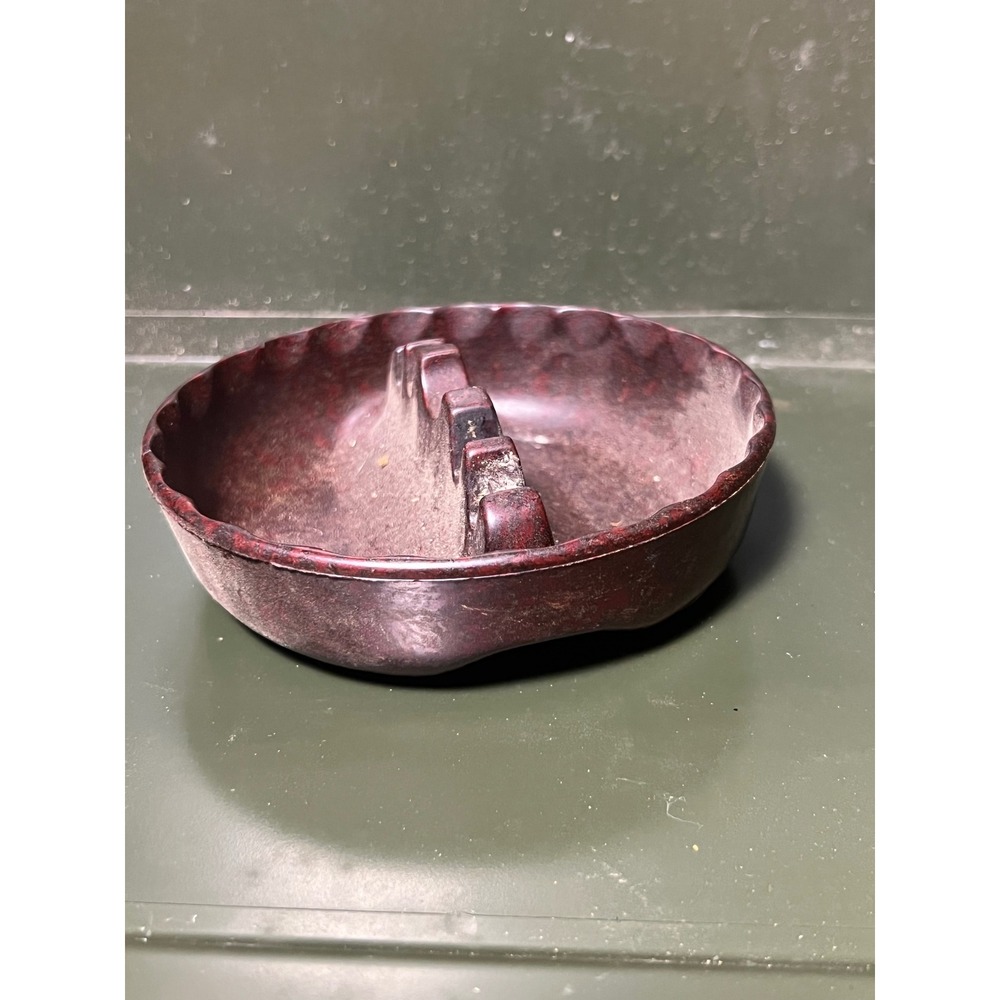 Vtg Ges-Line Red Marbled Melamine Ashtray Mid Century Modern Made in‎ USA 5.5"
